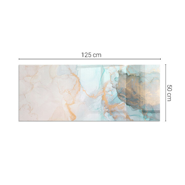 Rectangular glass hearth for log burner Abstract fluid pattern