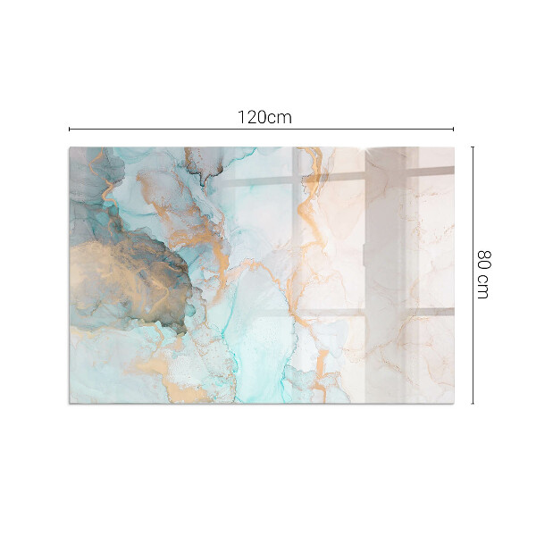 Rectangular glass hearth for log burner Abstract fluid pattern