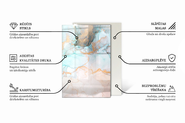 Rectangular glass hearth for log burner Abstract fluid pattern