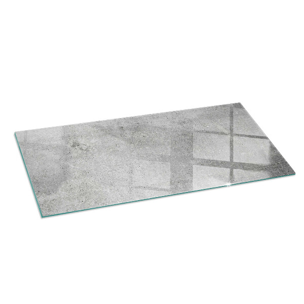Rectangular glass hearth Raw concrete texture