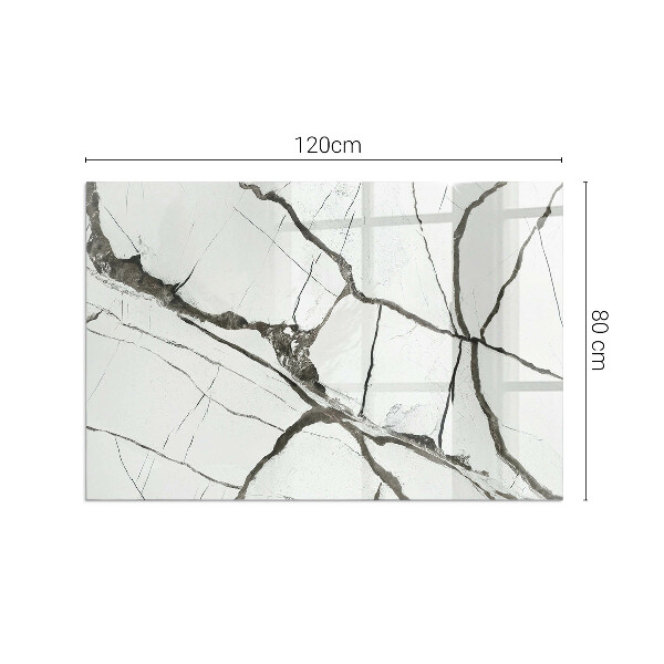 Rectangular glass hearth for wood stove Marble Vein Pattern