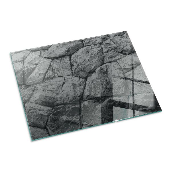 Rectangular glass hearth Natural stone pattern