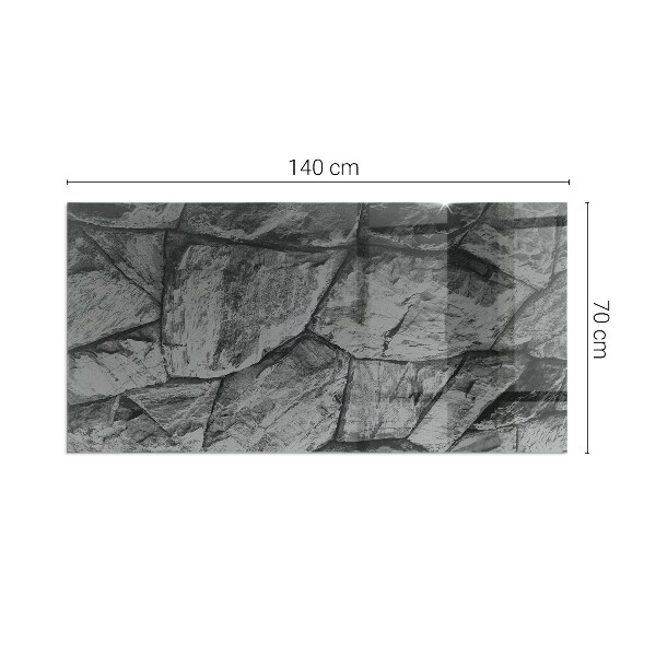 Rectangular glass hearth Natural stone pattern