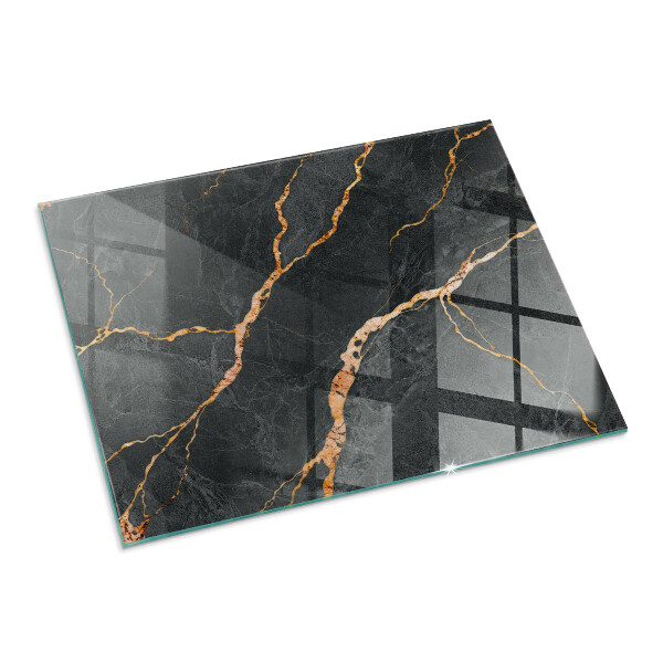 Rectangular glass hearth for log burner Elegant marble with veins