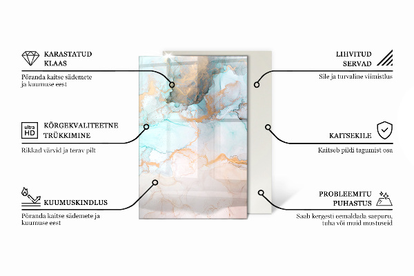 Rectangular glass hearth for log burner Elegant marble with veins