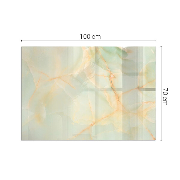 Rectangular glass hearth Abstract marble pattern