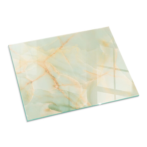 Rectangular glass hearth Abstract marble pattern