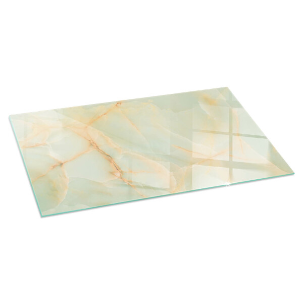 Rectangular glass hearth Abstract marble pattern