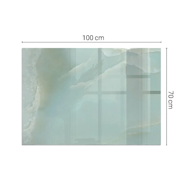 Rectangular glass hearth for log burner Delicate marble pattern