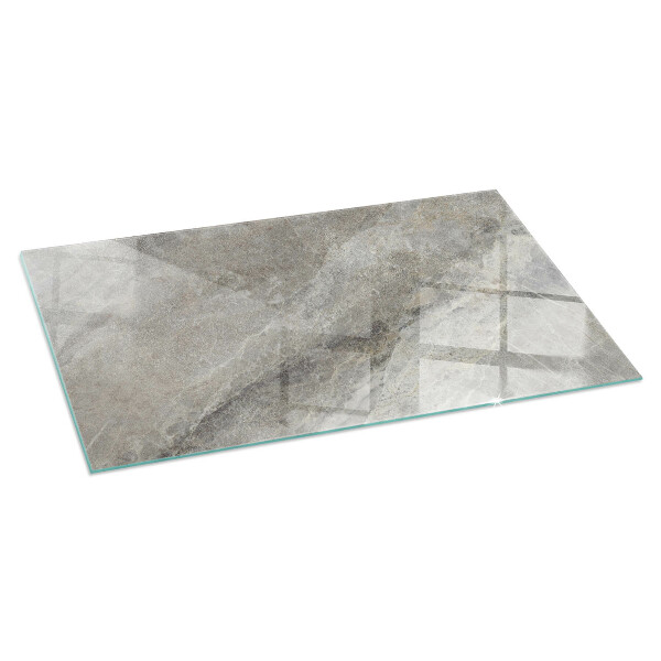 Rectangular glass hearth for log burner Natural stone pattern