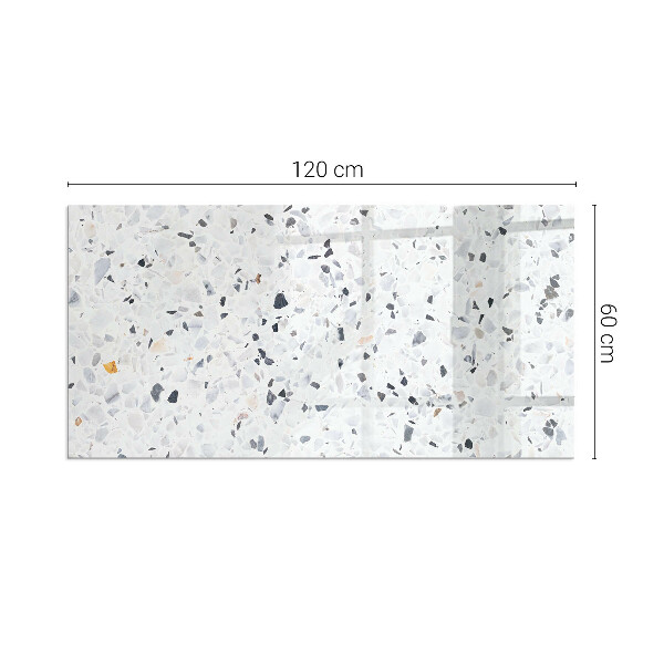 Rectangular glass hearth for log burner Stone pattern with particles