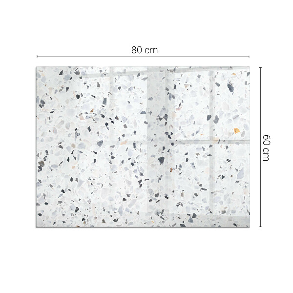 Rectangular glass hearth for log burner Stone pattern with particles