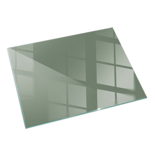 Rectangular glass hearth Olive colour
