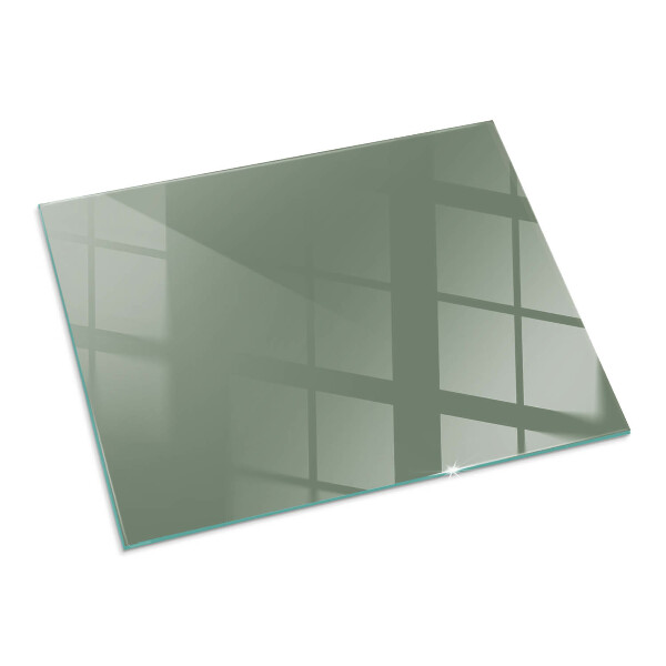 Rectangular glass hearth Olive colour