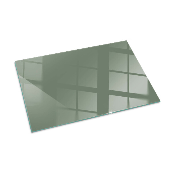 Rectangular glass hearth Olive colour