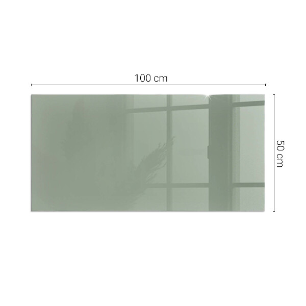 Rectangular glass hearth Grey-green colour