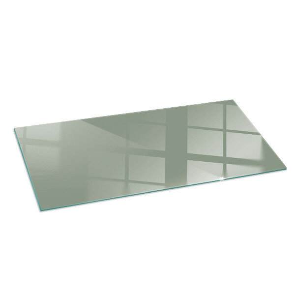 Rectangular glass hearth Grey-green colour