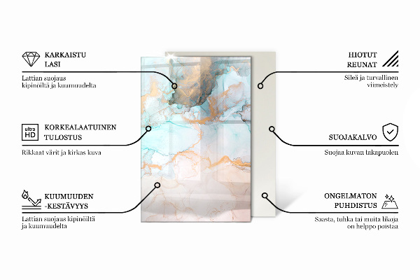 Rectangular glass hearth Colour Light Green
