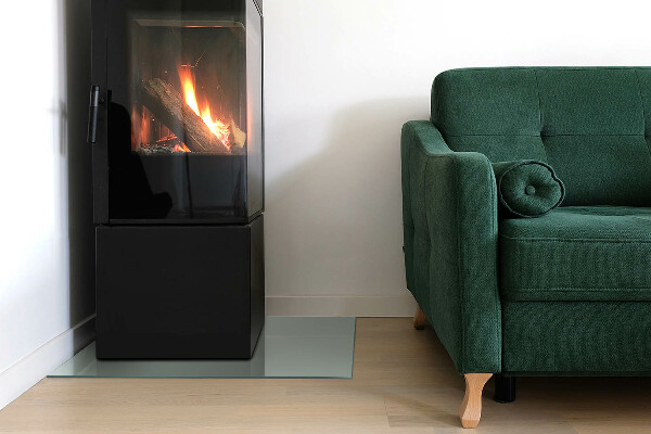 Rectangular glass hearth Colour Light Green