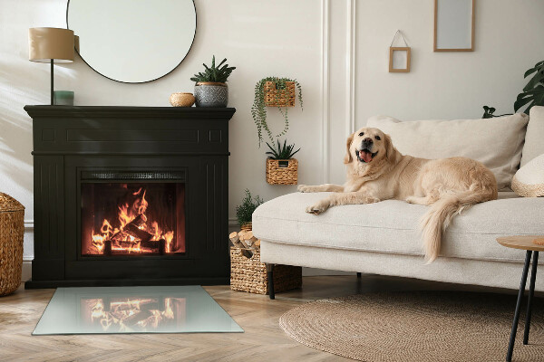 Rectangular glass hearth Colour Light Green