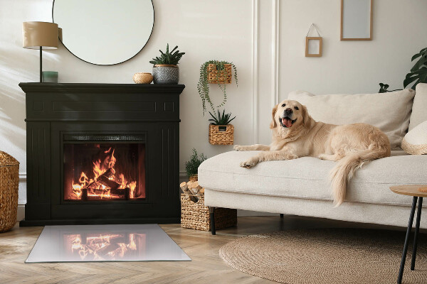 Rectangular glass hearth for log burner Light purple colour
