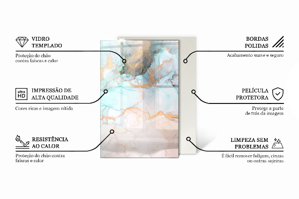 Rectangular glass hearth for wood stove Colour Light grey