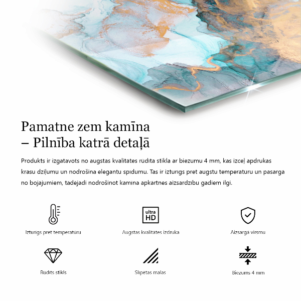 Hexagonal glass hearth pad Three-dimensional geometry