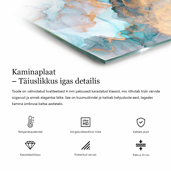 Hexagonal glass hearth pad Abstract organic pattern