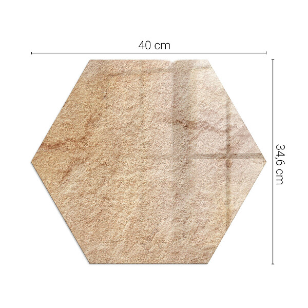 Hexagonal glass hearth for stove Natural stone texture