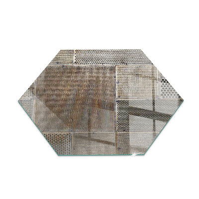 Hexagonal corner glass hearth Perforated sheet pattern