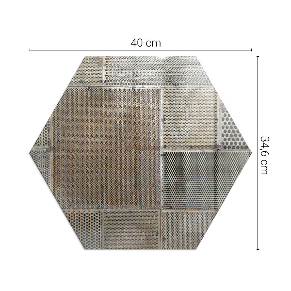Hexagonal corner glass hearth Perforated sheet pattern