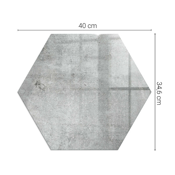 Hexagonal glass hearth for stove Raw concrete texture