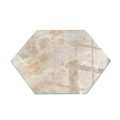 Hexagonal glass hearth for stove Natural stone pattern