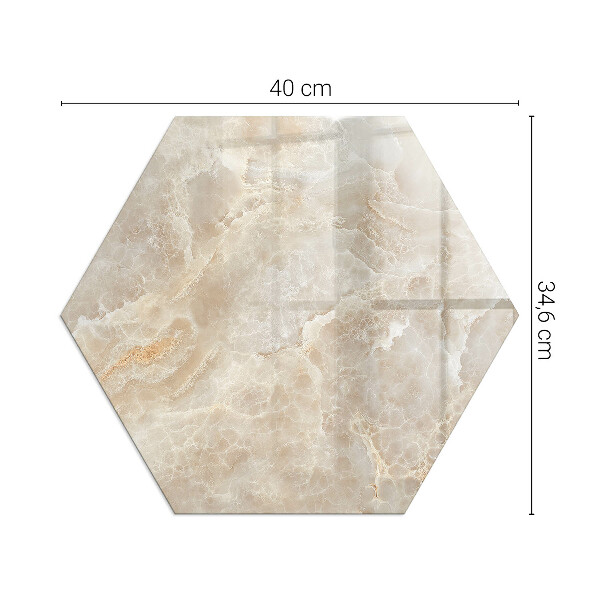 Hexagonal glass hearth for stove Natural stone pattern