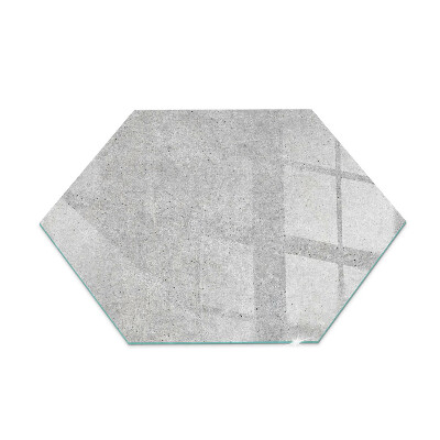 Hexagonal corner glass hearth Raw concrete texture