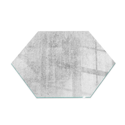 Hexagonal glass hearth pad Raw concrete texture