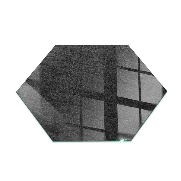 Hexagonal glass hearth for stove Stone surface texture