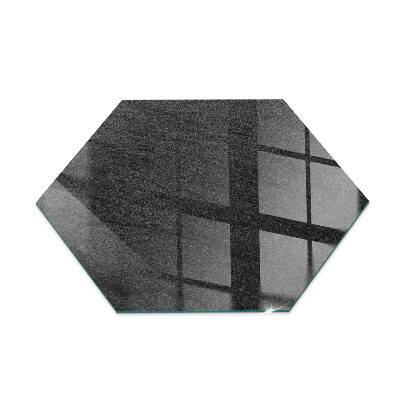 Hexagonal glass hearth for stove Stone surface texture