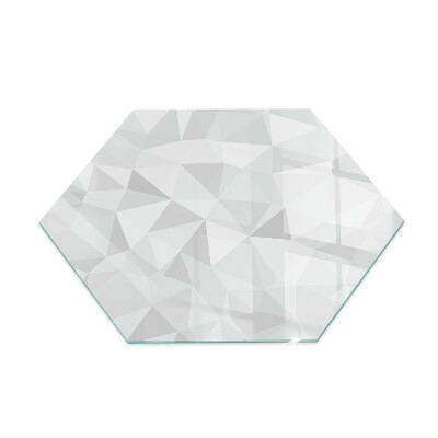 Hexagonal corner glass hearth Abstract geometric pattern