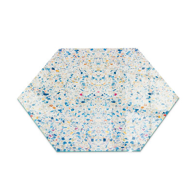 Hexagonal glass hearth for stove Abstract texture pattern