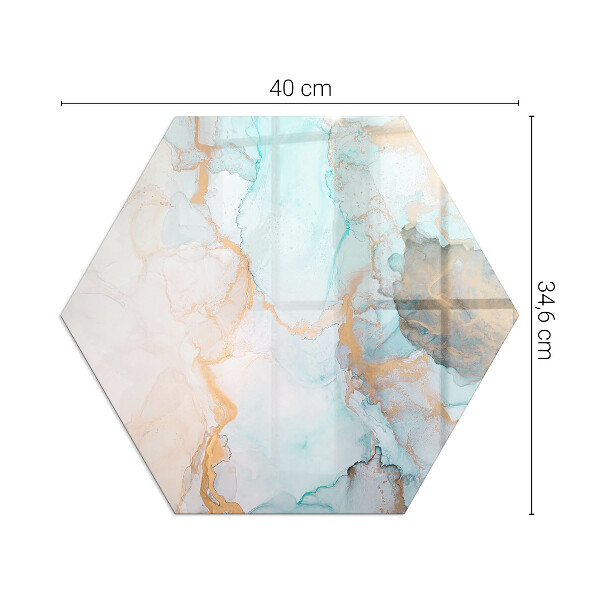 Hexagonal glass hearth pad Abstract fluid pattern