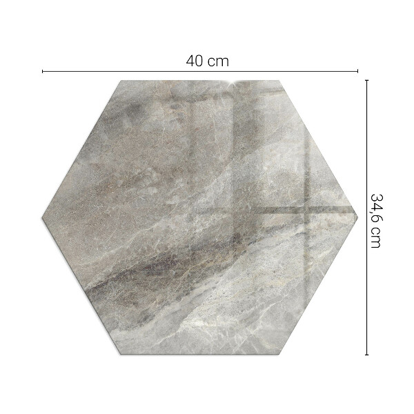 Hexagonal glass hearth pad Natural stone pattern