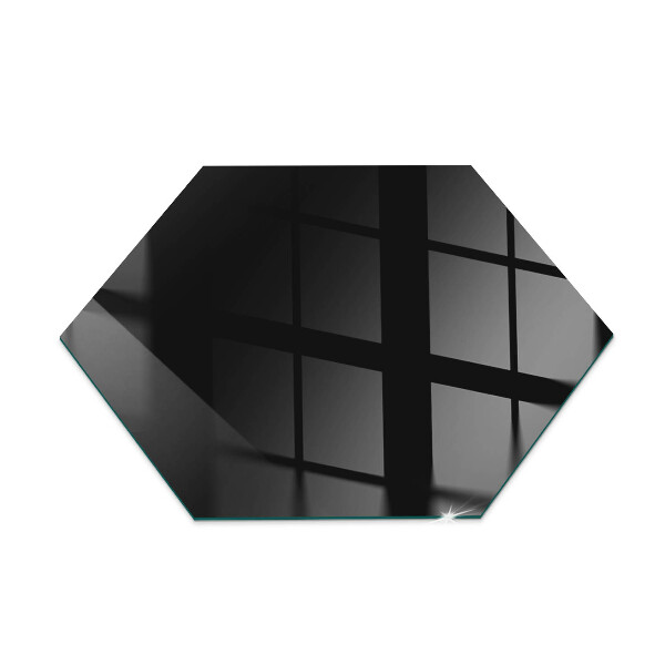 Hexagonal glass hearth pad Colour Black
