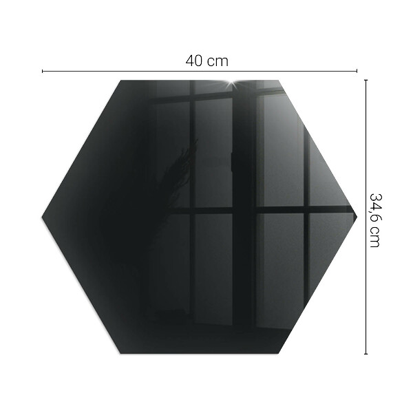 Hexagonal glass hearth pad Colour Black