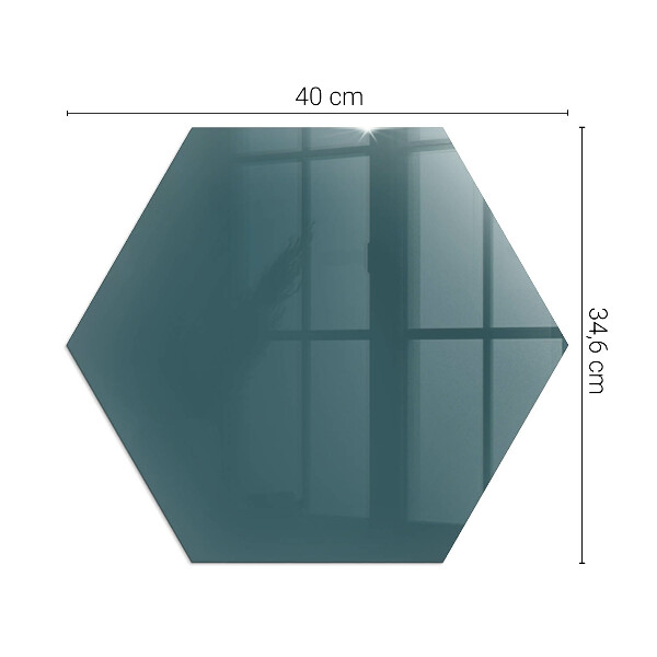Hexagonal glass hearth for stove Sea Colour