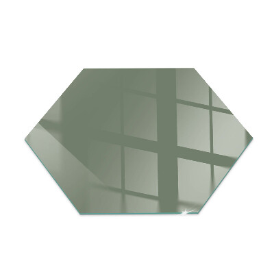 Hexagonal corner glass hearth Olive colour