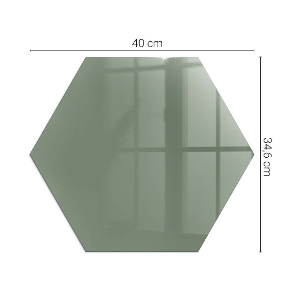 Hexagonal corner glass hearth Olive colour
