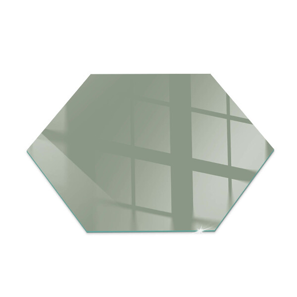 Hexagonal corner glass hearth Grey-green colour