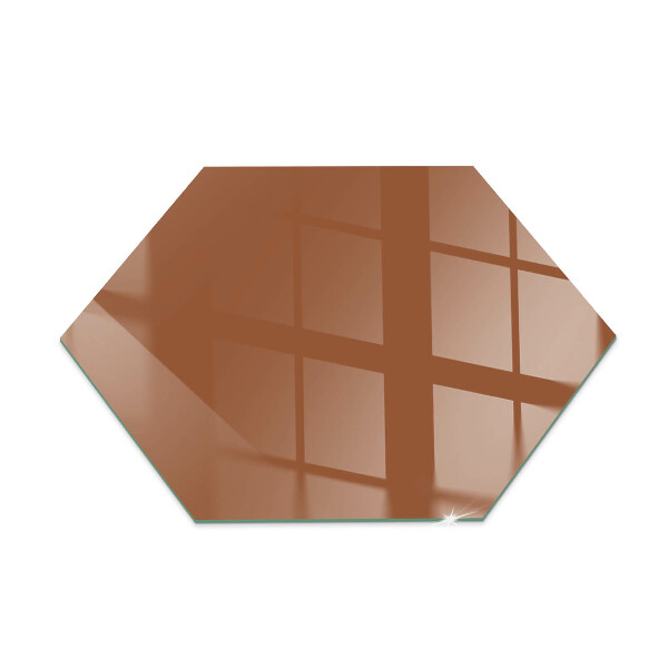 Hexagonal glass hearth pad Colour Brown