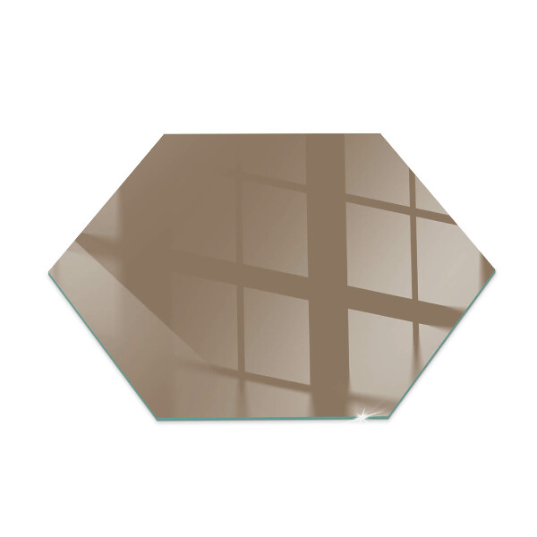 Hexagonal glass hearth for stove Colour Brown